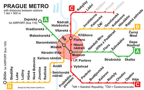 Prague Metro Tourist Zone